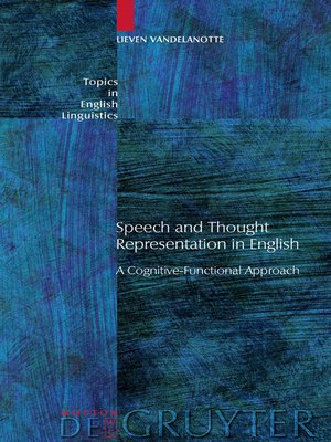 cover image of Speech and Thought Representation in English